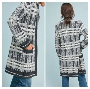 Anthropology Maeve Freyja Sweater Coat Grey/White‎ XL